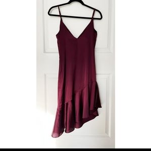 Lulus Burgundy Satin Slip Dress